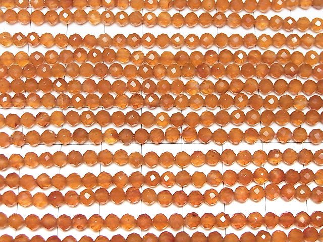 [Video]High Quality Carnelian AAA Faceted Round 4mm  1strand beads (aprx.15inch/38cm)