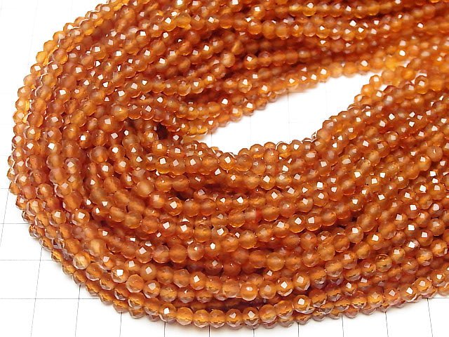 [Video]High Quality Carnelian AAA Faceted Round 4mm  1strand beads (aprx.15inch/38cm)