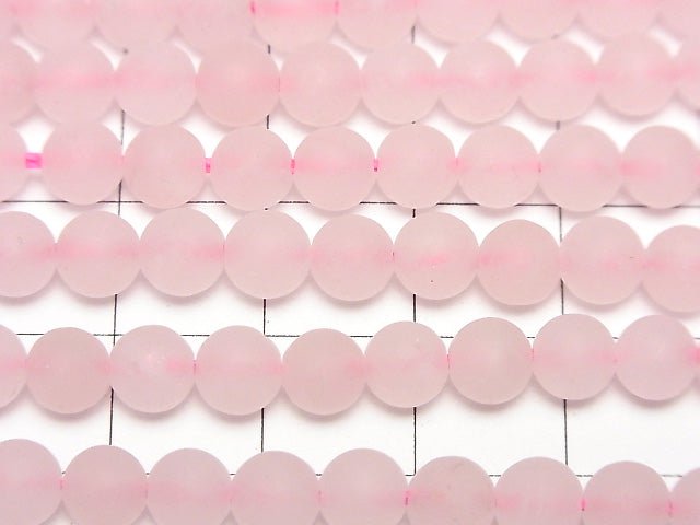 [Video] Frost Rose Quartz Round 6mm 1strand beads (aprx.15inch / 38cm)