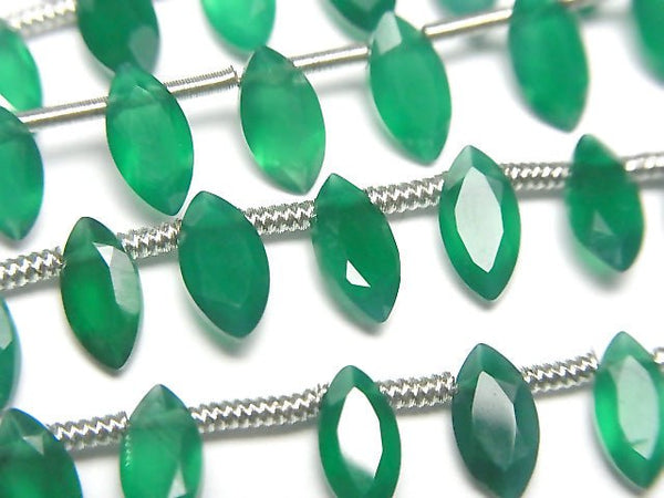 [Video] High Quality Green Onyx AAA Marquise Faceted 8x4mm 1strand beads (aprx.5inch / 13cm)