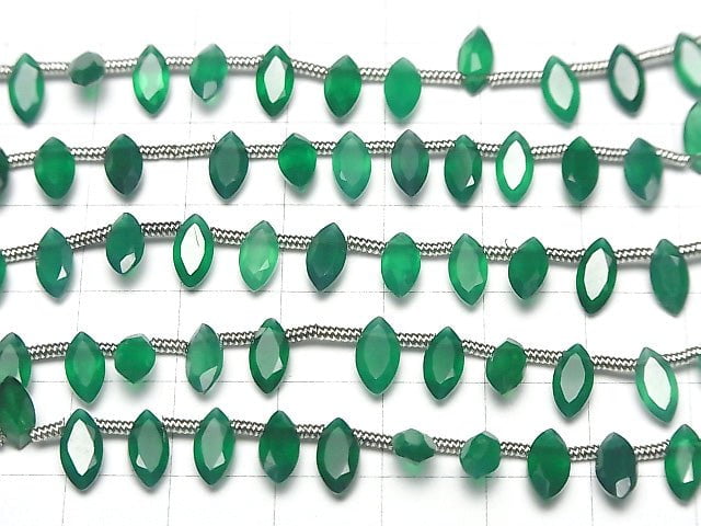 [Video] High Quality Green Onyx AAA Marquise Faceted 8x4mm 1strand beads (aprx.5inch / 13cm)