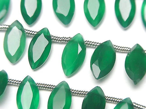 [Video] High Quality Green Onyx AAA Marquise Faceted 12x6mm 1strand beads (aprx.5inch / 13cm)