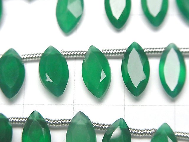 [Video] High Quality Green Onyx AAA Marquise Faceted 12x6mm 1strand beads (aprx.5inch / 13cm)