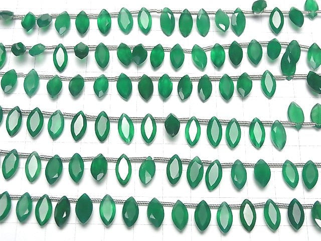 [Video] High Quality Green Onyx AAA Marquise Faceted 12x6mm 1strand beads (aprx.5inch / 13cm)