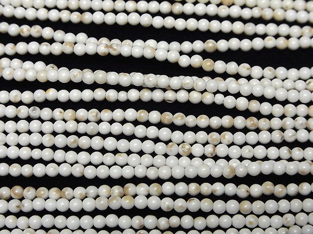 Magnesite  Round 2mm 1strand beads (aprx.15inch/38cm)