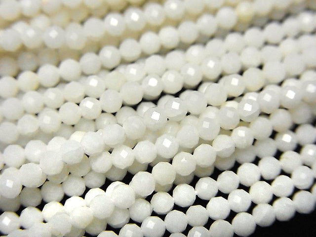 1strand $11.79! White Coral (white coral) Faceted Round 2mm 1strand beads (aprx.15inch / 38cm)