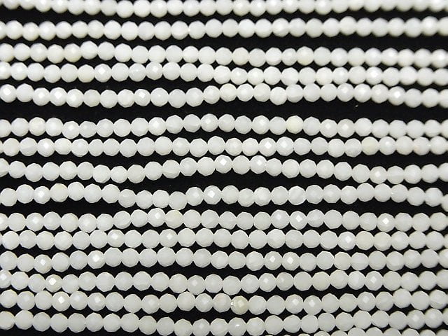 1strand $11.79! White Coral (white coral) Faceted Round 2mm 1strand beads (aprx.15inch / 38cm)