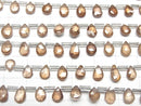 [Video] Natural Zircon AA++ Pear shape Faceted Briolette Brown 1strand beads (aprx.7inch / 18cm)