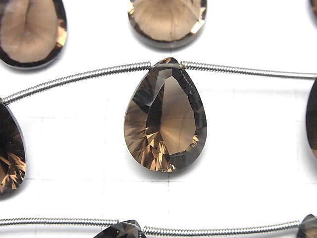 [Video] High Quality Smoky Quartz AAA Pear shape  Concave Cut 18x13mm 1strand (5pcs )