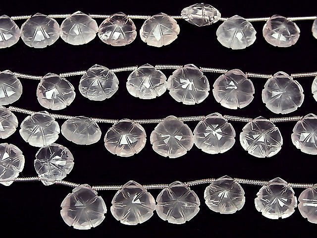 [Video] High Quality Rose Quartz AAA Carved Chestnut 1strand (16pcs)
