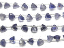 [Video] High Quality Iolite AA++ 3D Triangle Cut 6x6x6mm 1strand (18pcs )