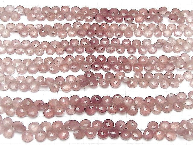 [Video] High Quality Pink Epidote AA++ Chestnut Faceted Briolette half or 1strand beads (aprx.7inch / 18cm)