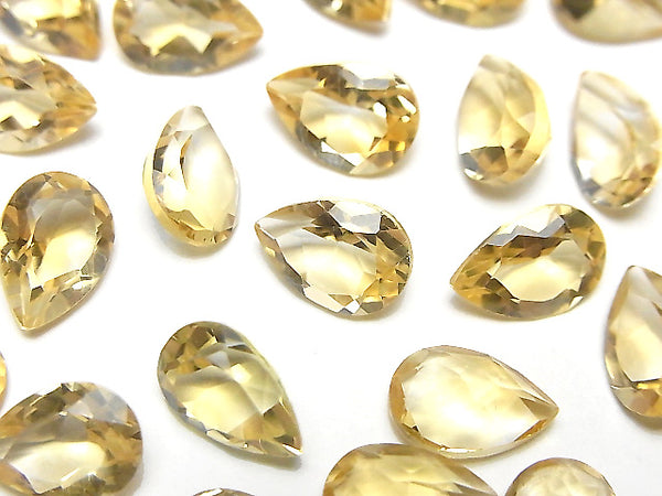 [Video]High Quality Citrine AAA Loose stone Pear shape Faceted 10x7mm 5pcs