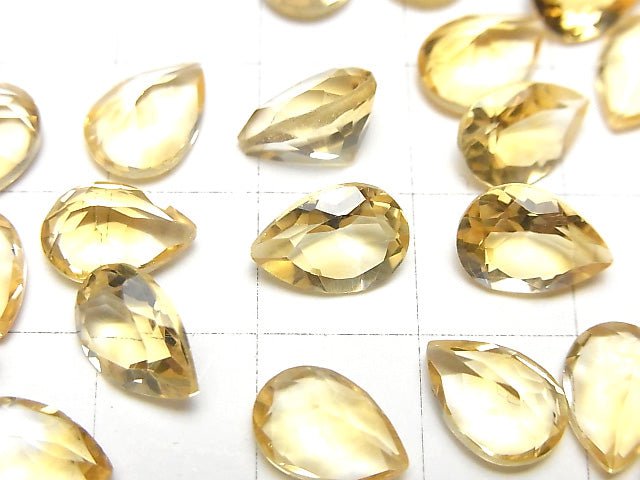 [Video]High Quality Citrine AAA Loose stone Pear shape Faceted 10x7mm 5pcs