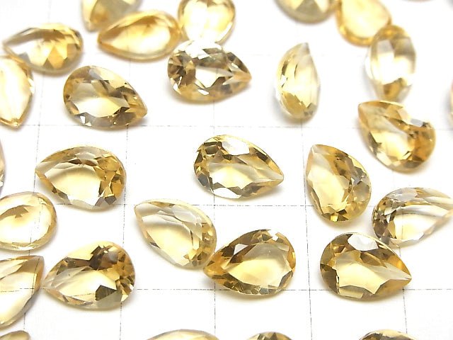 [Video]High Quality Citrine AAA Loose stone Pear shape Faceted 10x7mm 5pcs