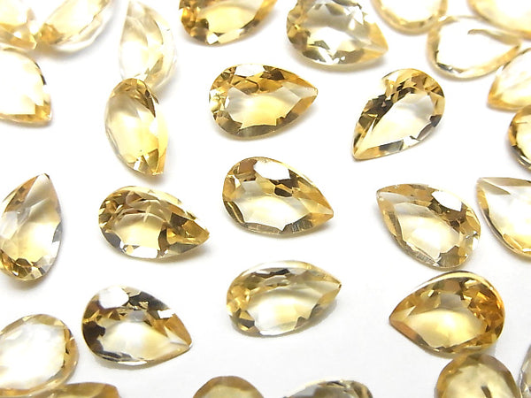 [Video]High Quality Citrine AAA Loose stone Pear shape Faceted 9x6mm 5pcs