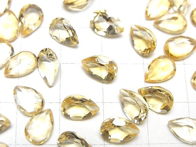 [Video]High Quality Citrine AAA Loose stone Pear shape Faceted 9x6mm 5pcs