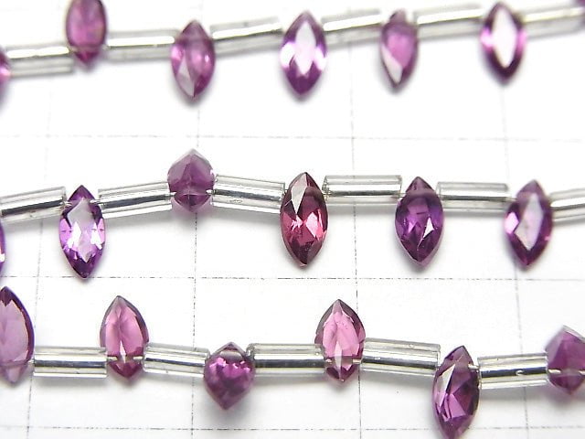 [Video]High Quality Rhodolite Garnet AAA Marquise Faceted 6x3mm 1strand (18pcs )