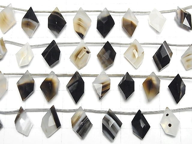 [Video] Black Stripe Agate AAA Spindle Cut 1strand (9pcs)