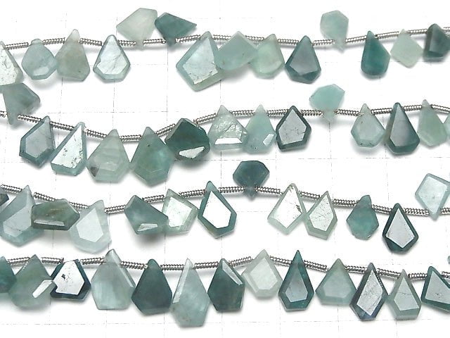 [Video] Grandidierite AA++ Rough Slice Faceted 1strand beads (aprx.7inch / 18cm)