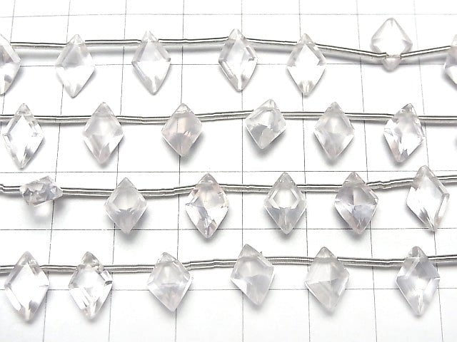 [Video] High Quality Rose Quartz AAA Diamond Faceted 11x7mm 1strand (8pcs)