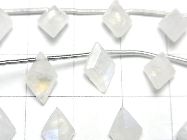 [Video] High Quality Rainbow Moonstone AA++ Diamond Faceted 11x7mm 1strand (8pcs)