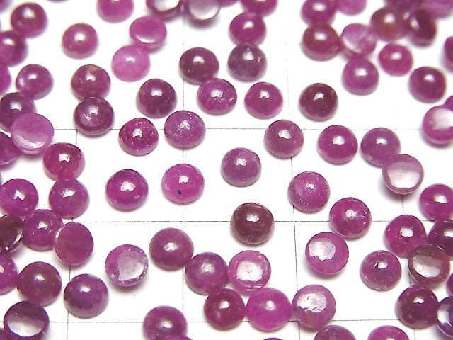 [Video] India High Quality Ruby AA ++ Round Cabochon 4 x 4 mm 10 pcs