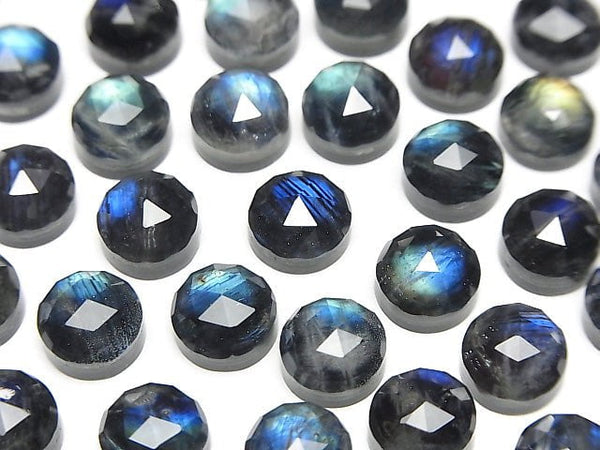 [Video] Onyx x Labradorite x Crystal AAA- Round Rose Cut 8x8mm 3pcs