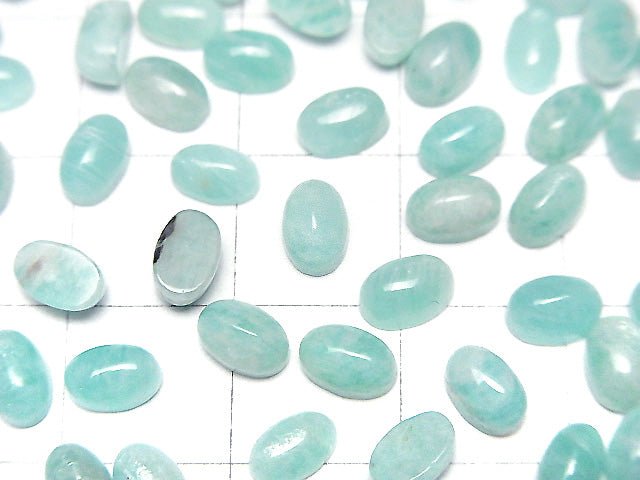 [Video] Amazonite AA++ Oval Cabochon 6x4mm 10pcs