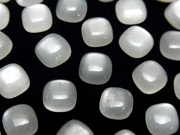 [Video] White Moonstone AAA Square Cabochon 8x8mm 5pcs