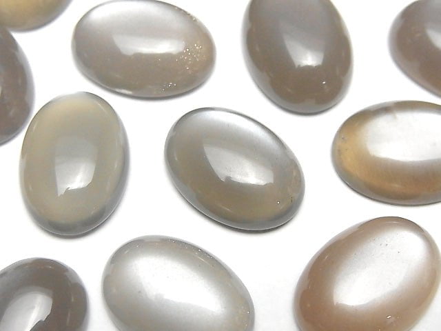 Gray Moonstone AAA Oval Cabochon 18x13mm 2pcs