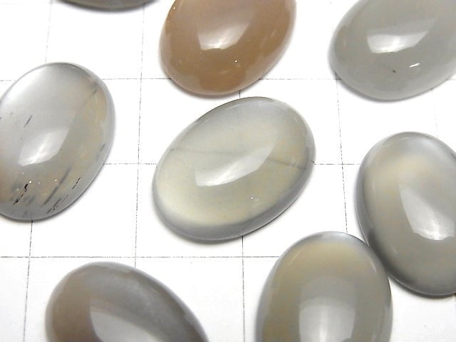 Gray Moonstone AAA Oval Cabochon 18x13mm 2pcs