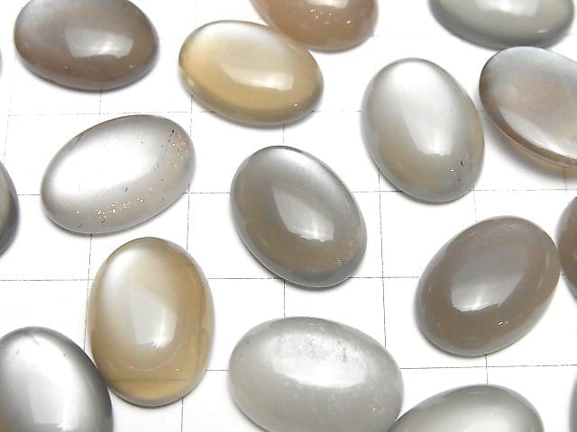 Gray Moonstone AAA Oval Cabochon 18x13mm 2pcs