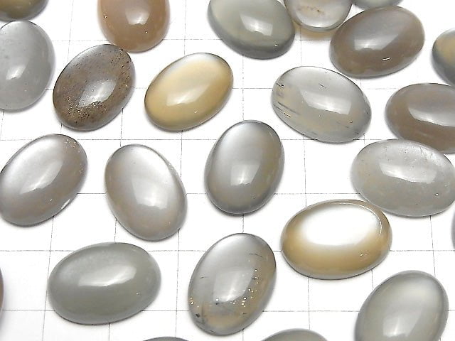 Gray Moonstone AAA Oval Cabochon 18x13mm 2pcs