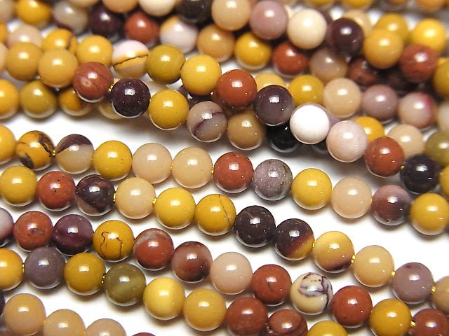 [Video] Mookaite Round 3mm 1strand beads (aprx.15inch / 38cm)