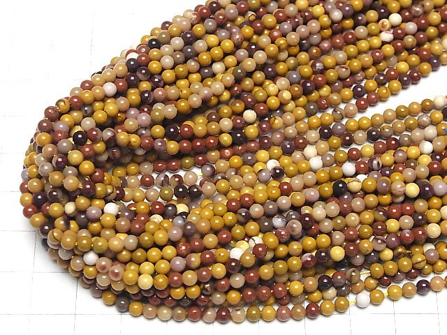 [Video] Mookaite Round 3mm 1strand beads (aprx.15inch / 38cm)