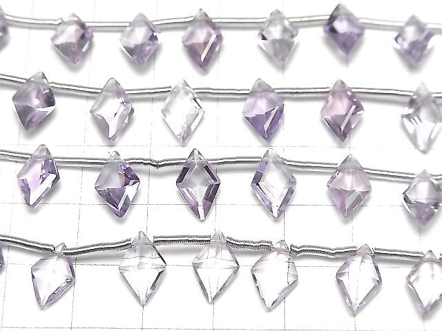 [Video] High Quality Pink Amethyst AAA Diamond Faceted 11x7mm 1strand (8pcs)