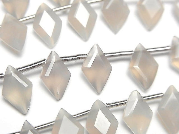 [Video] High Quality Gray Onyx AAA Diamond Faceted 11x7mm half or 1strand (18pcs)