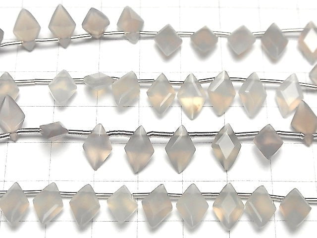 [Video] High Quality Gray Onyx AAA Diamond Faceted 11x7mm half or 1strand (18pcs)