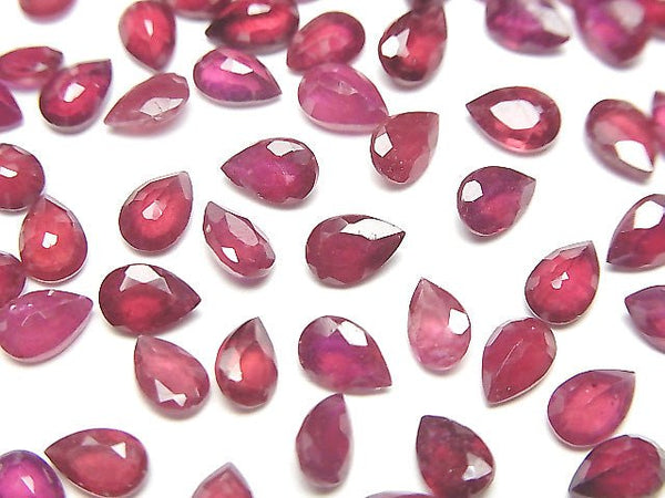 [Video] Ruby AA++ Undrilled Pear shape Faceted 6x4mm 5pcs $14.99!