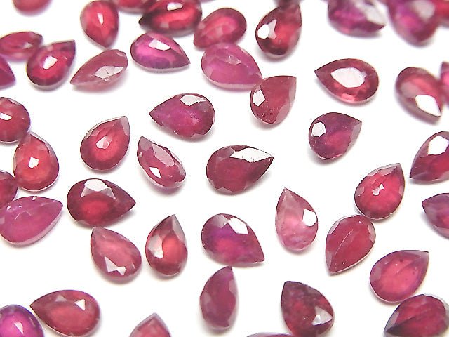 [Video] Ruby AA++ Undrilled Pear shape Faceted 6x4mm 5pcs $14.99!