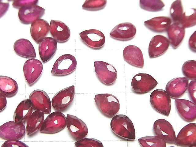 [Video] Ruby AA++ Undrilled Pear shape Faceted 6x4mm 5pcs $14.99!