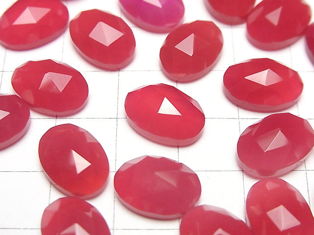 [Video] Fuchsia pink Chalcedony AAA Rose Cut Oval 14 x 10 mm 2 pcs