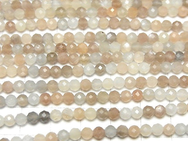 [Video] High Quality! Multi Color Moonstone AAA 32 Faceted Round 4 mm 1strand beads (aprx.15 inch / 37 cm)