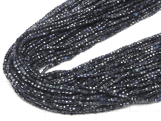 [Video] High Quality! Sapphire AA++ Cube Shape 2x2x2mm 1strand beads (aprx.15inch/37cm)