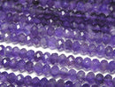 [Video] High Quality!  Amethyst AAA Faceted Button Rondelle 4x4x2mm 1strand beads (aprx.15inch/38cm)