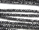 [Video] High Quality! Hematite Faceted Button Rondelle 3x3x2mm 1strand beads (aprx.15inch / 37cm)