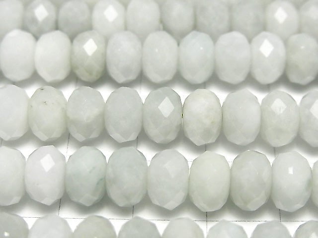 [Video] High Quality! Burma Jadeite AA+ Faceted Button Rondelle 8x8x6mm half or 1strand beads (aprx.15inch / 37cm)