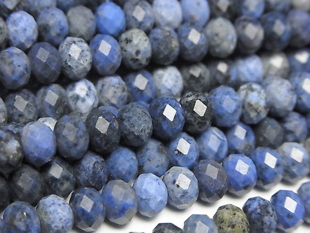 Dumortierite  Faceted Button Roundel 6x6x3mm half or 1strand beads (aprx.15inch/38cm)