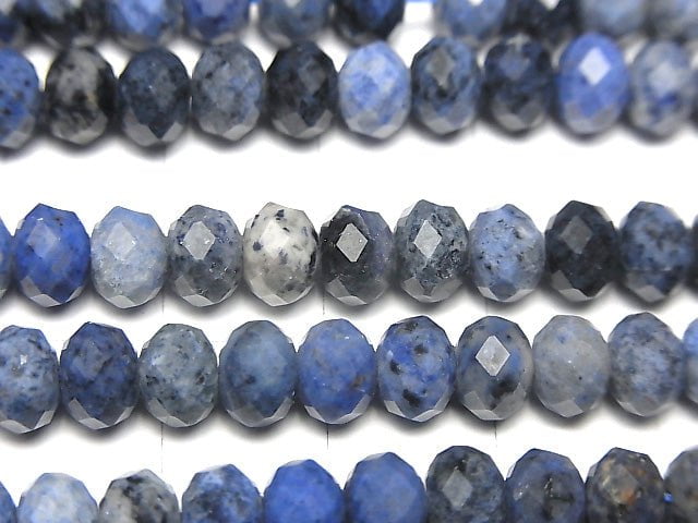 Dumortierite  Faceted Button Roundel 6x6x3mm half or 1strand beads (aprx.15inch/38cm)